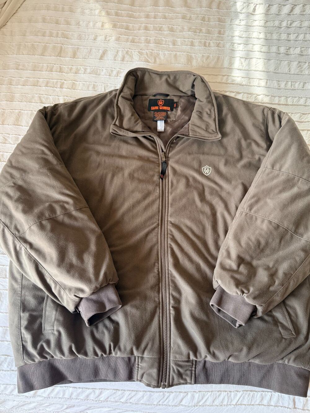 Game Winner Men’s 3XL Brown Waterproof Insulated Hunting Jacket Full Zip